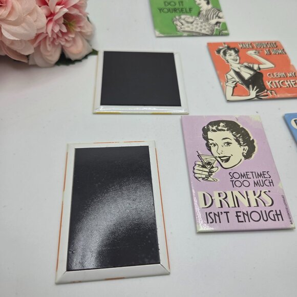 Vintage Style Quote Retro Metal Fridge Magnet Set of 5 - Picture 8 of 12